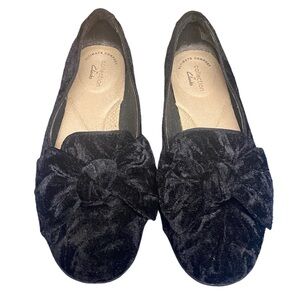 Clark's Womens Gracelin Jonas in Black Velvet Textile